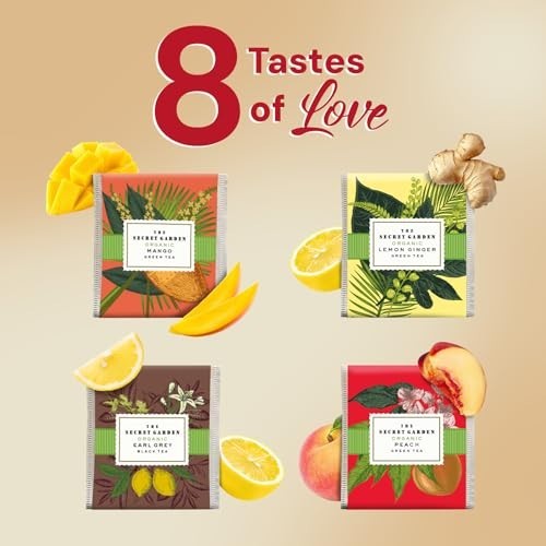 Gourmet Organic Tea Gift Set – 80 Assorted Bags, 8 Flavors, Green & Black Sample