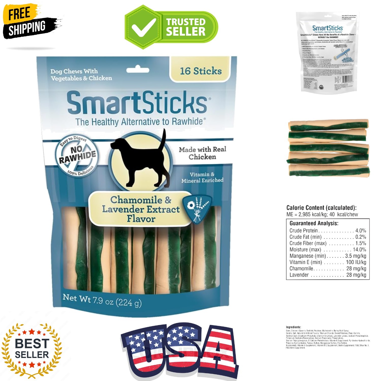 SmartSticks Chamomile and Lavender Flavor. 16sticks Packaging May Vary