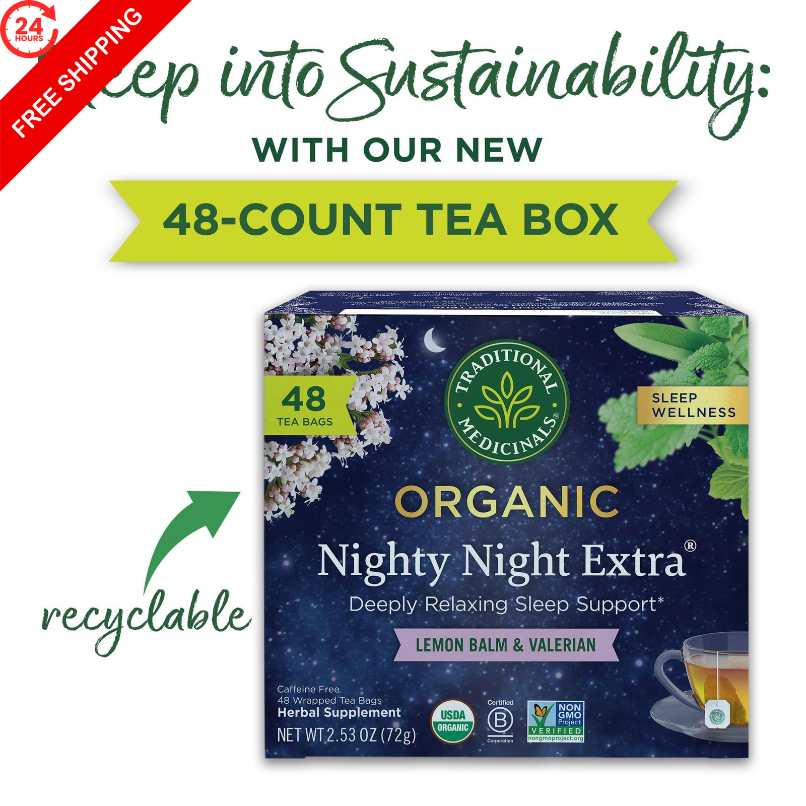 Traditional Medicinals Organic Nighty Night 48 count (Pack of 1), No Color