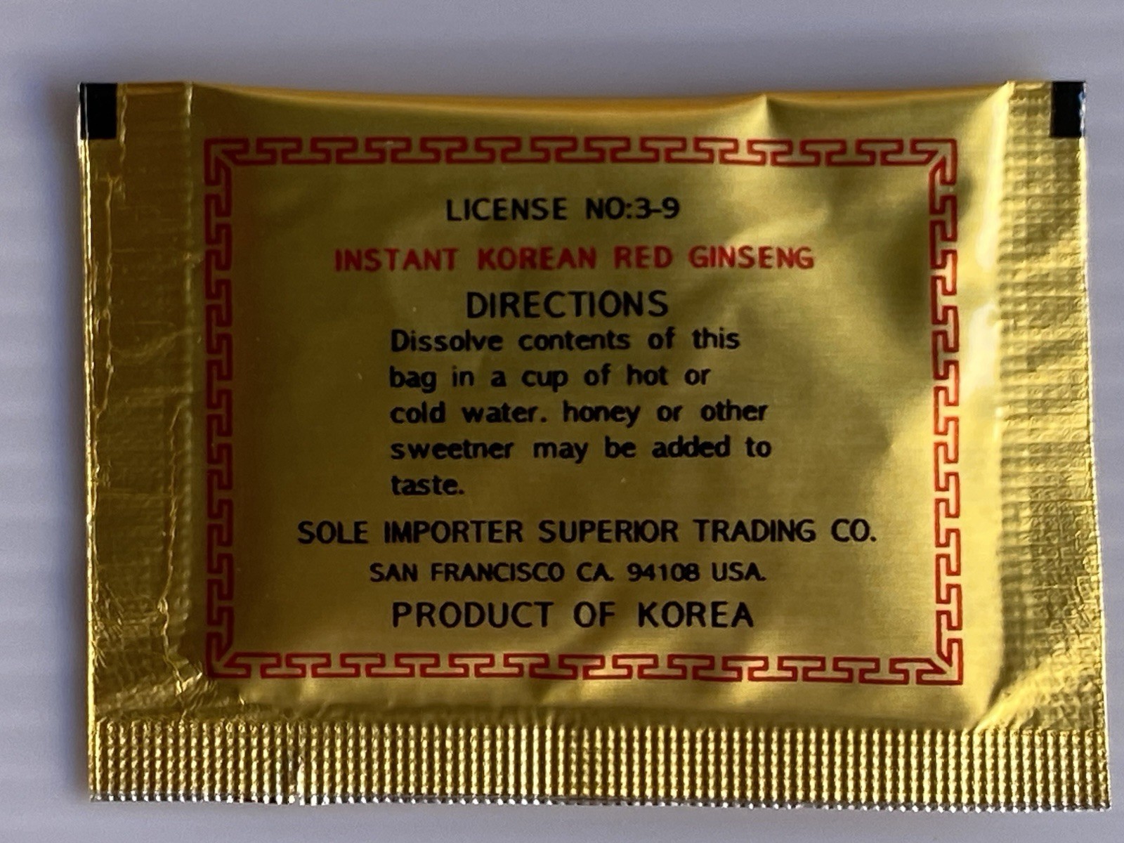Korean Red Ginseng Tea 100 Packs 2 Grams Each Superior Brand Volume Discount
