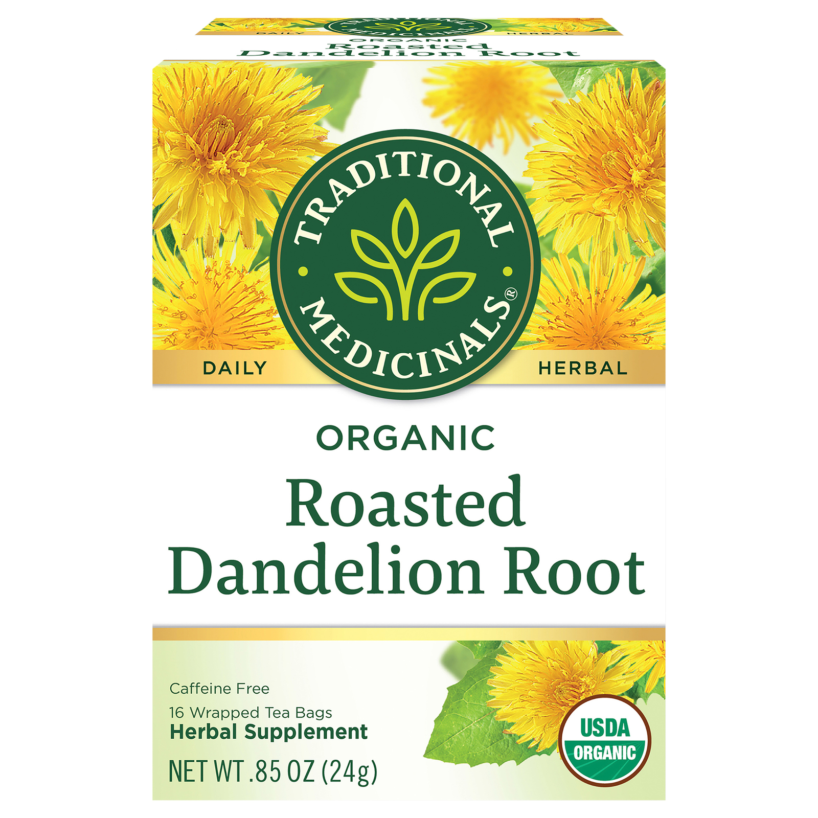 Traditional Medicinals Tea Roasted Dandelion Root Organic 16 Bag (Pack Of 6)