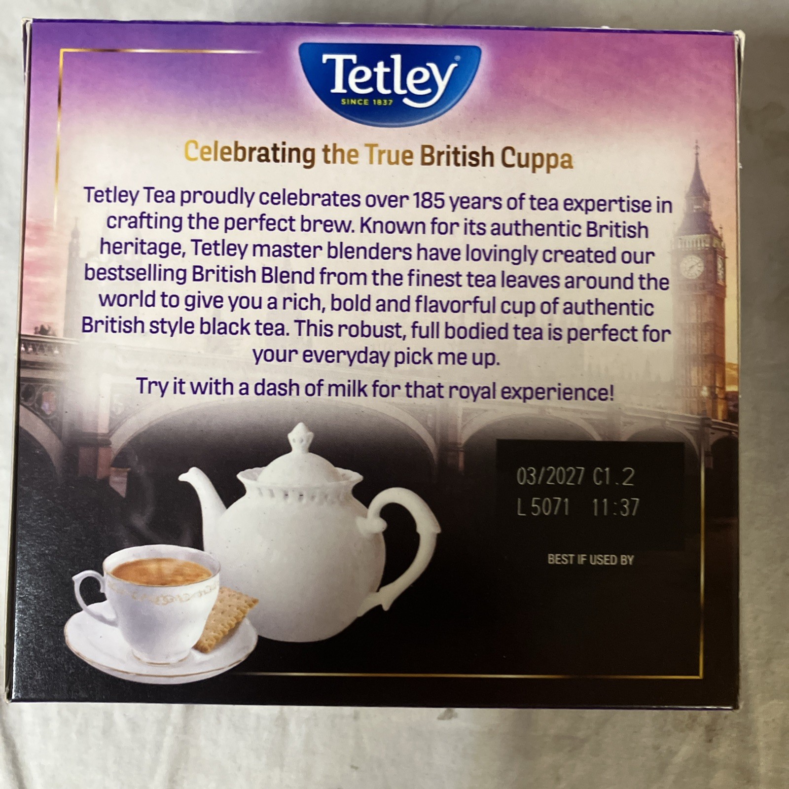 Lot of 4 Tetley British Blend Premium Black Tea 80 Bags Each 320 Total BB 3/27+