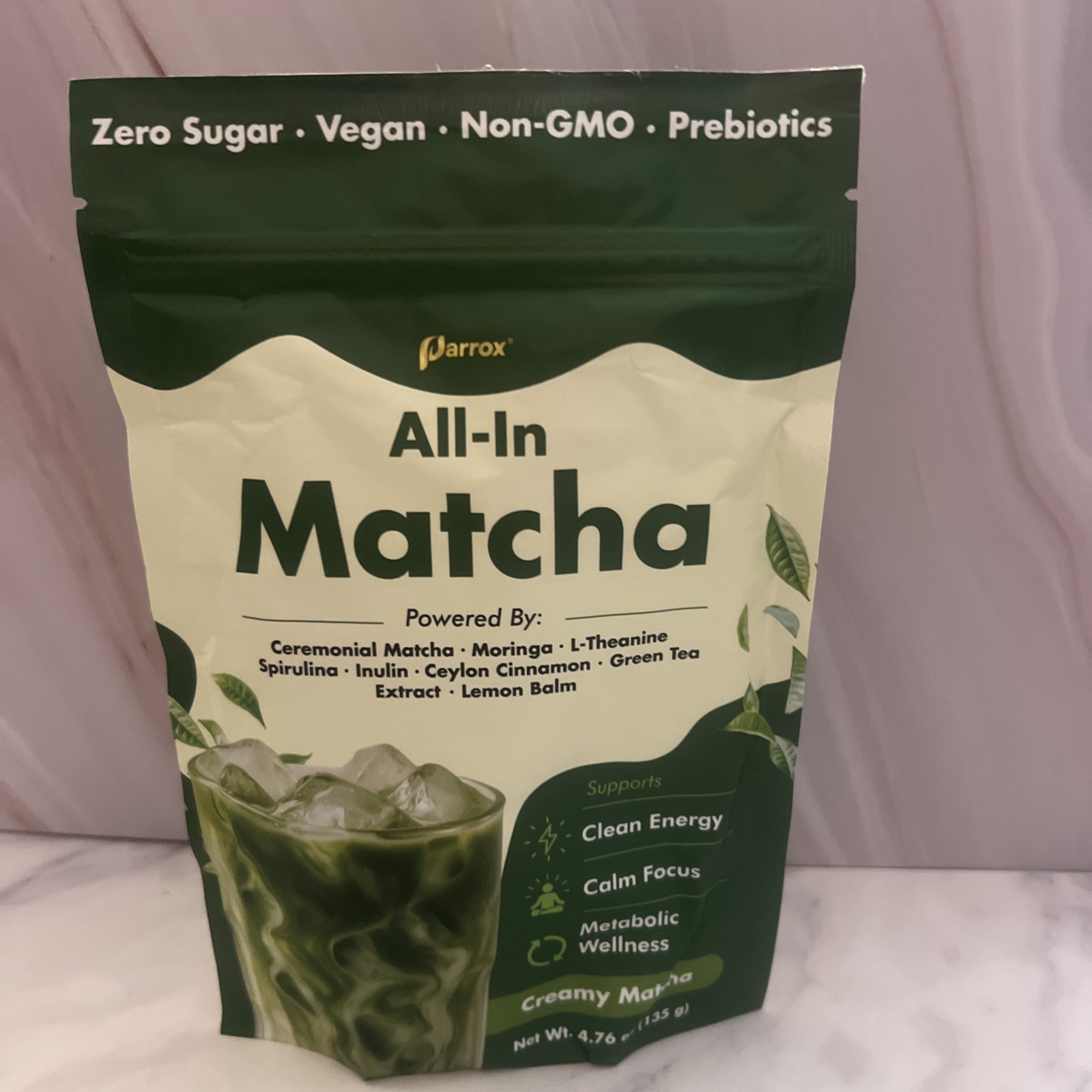 Ceremonial Grade Matcha Powder Infused with Moringa, Green Tea Extract,