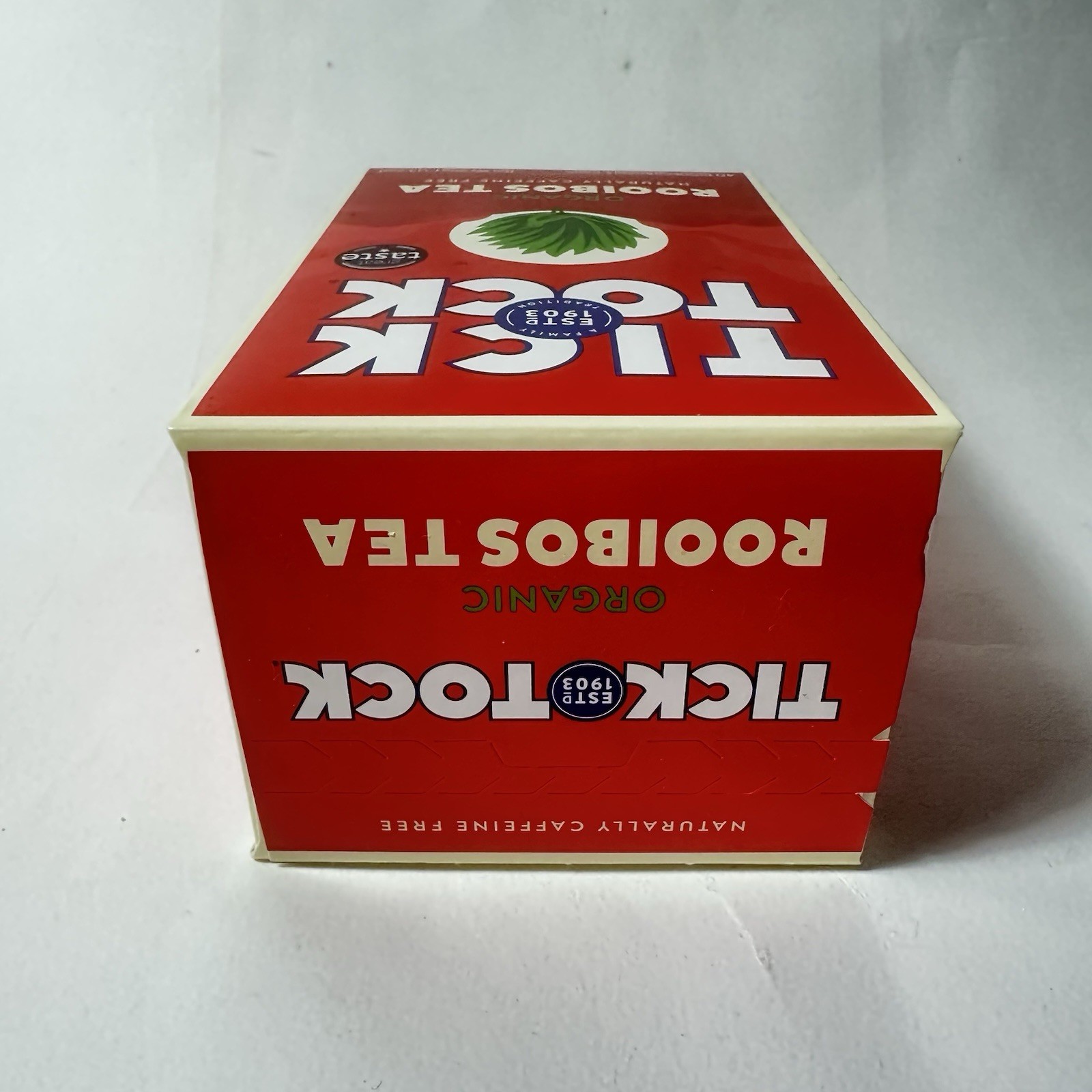 Tick Tock Rooibos Tea Organic Caffeine Free Box 40 Biodegradable Bags 90g 3.2oz