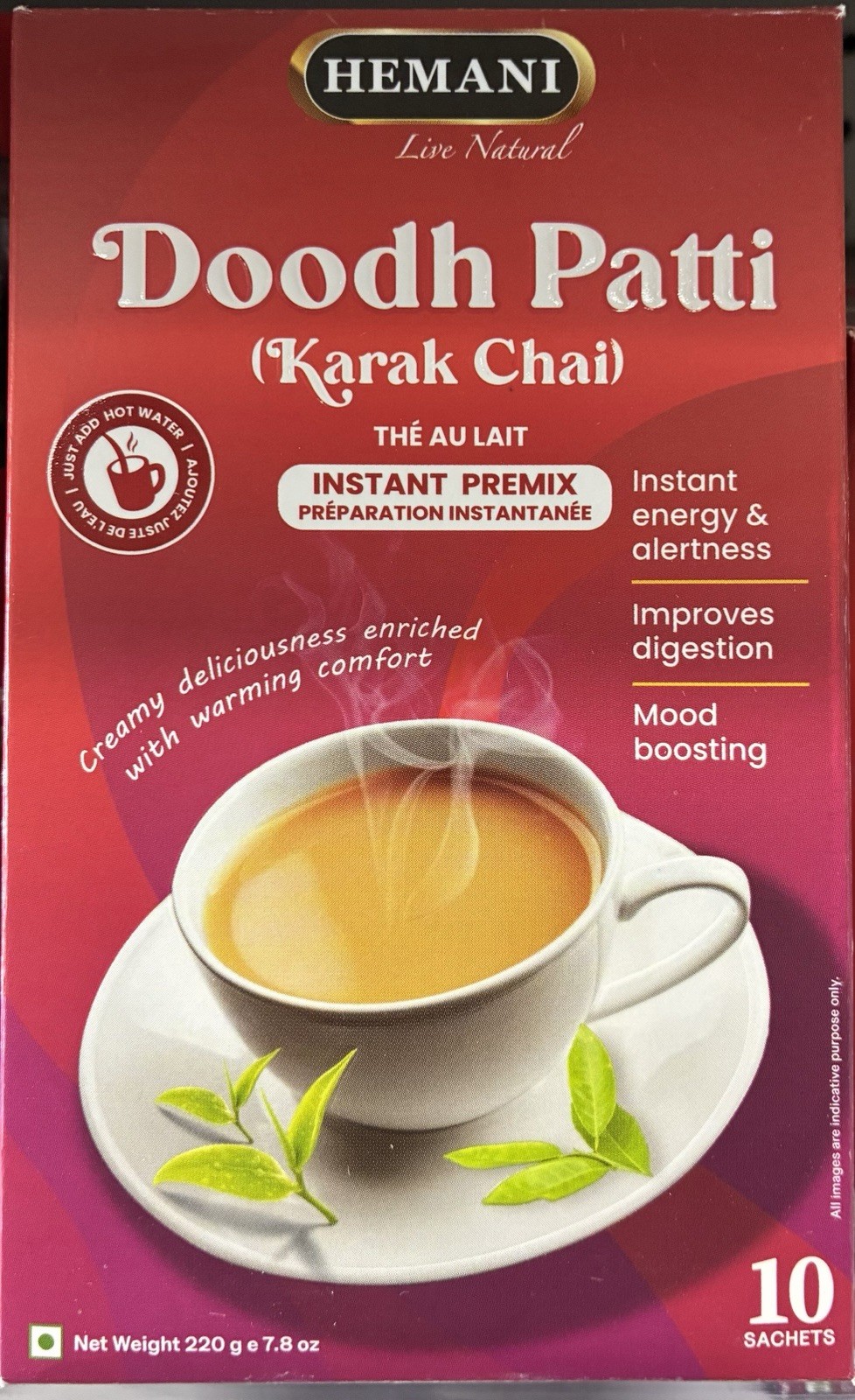 Hemani Instant Tea Doodh Patti Karak Chai 220g | Halal