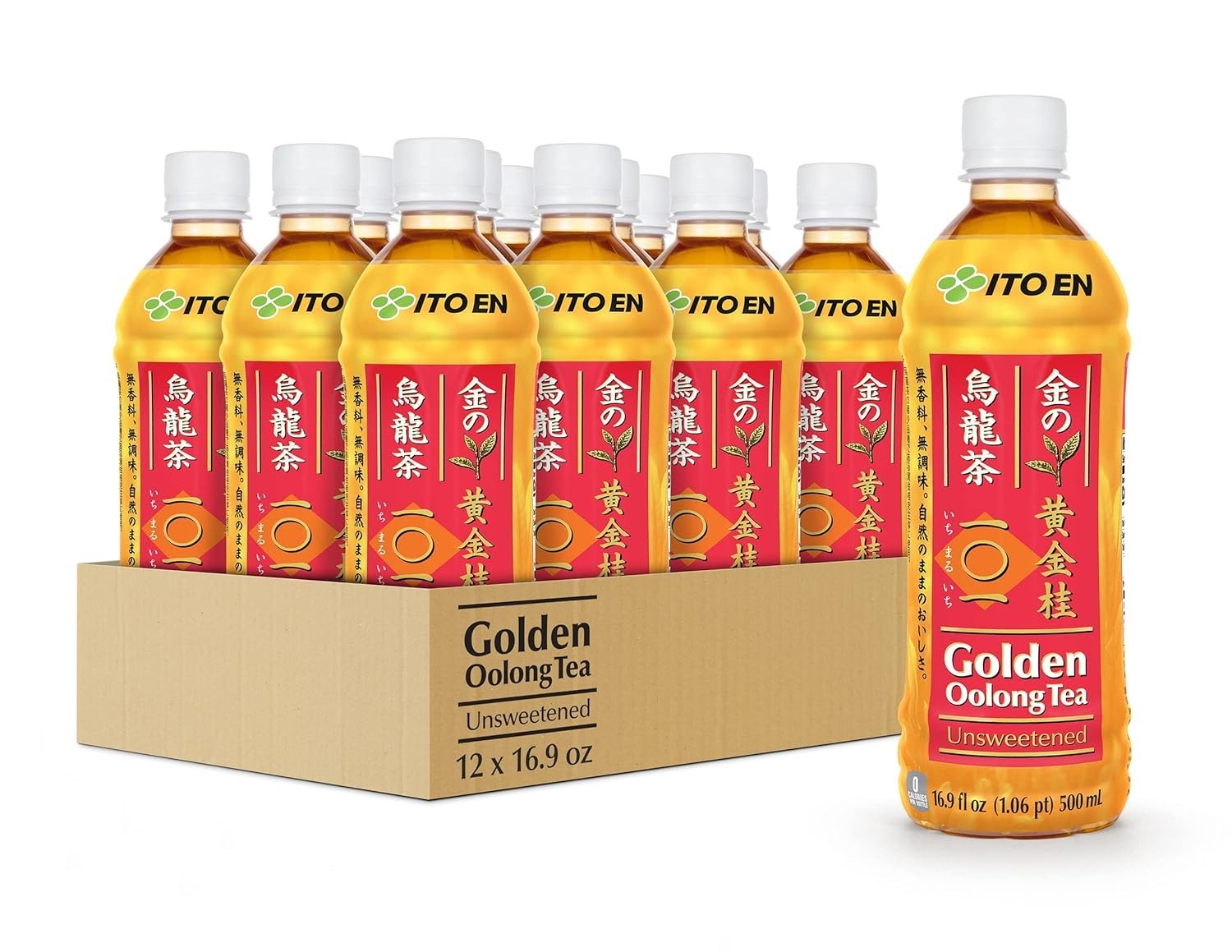 Ito En Tea Golden Oolong Tea, Unsweetened, 16.9 Ounce (Pack of 12), Gold