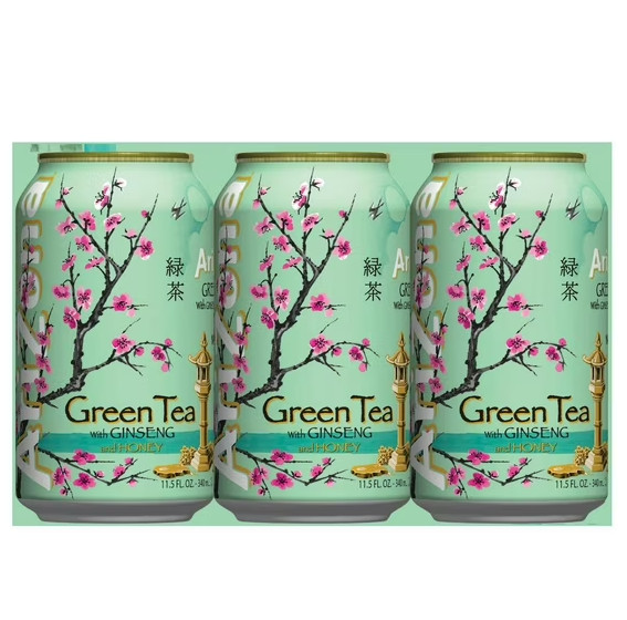 Arizona Green Tea with Ginseng and Honey, 11.5 Fl Oz Cans (12-Pack)
