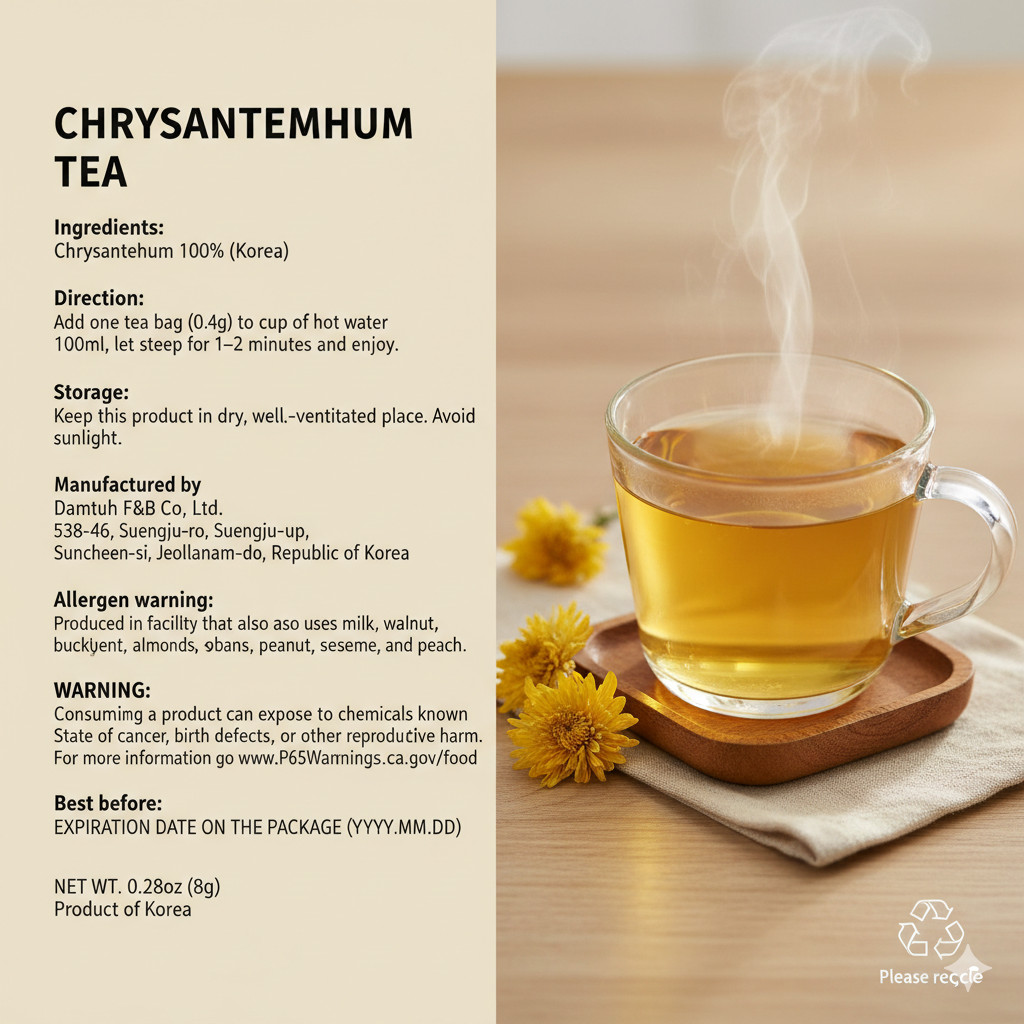 Damtuh Korean Chrysanthemum Tea 담터 국화차 – Soothing Korean Herbal Flower Tea