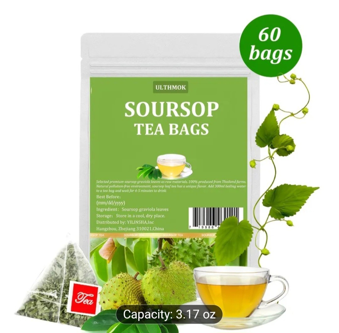 Ulthmok Soursop Tea bag,60 tea bag,100% Soursop tea bags caffeine free
