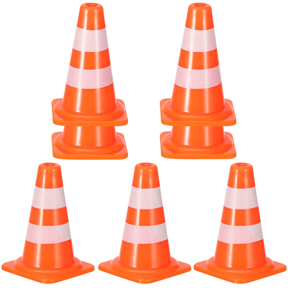 7 Pcs Kids Mini Traffic Cones Simulation Road Sign Toys for Role Play Education