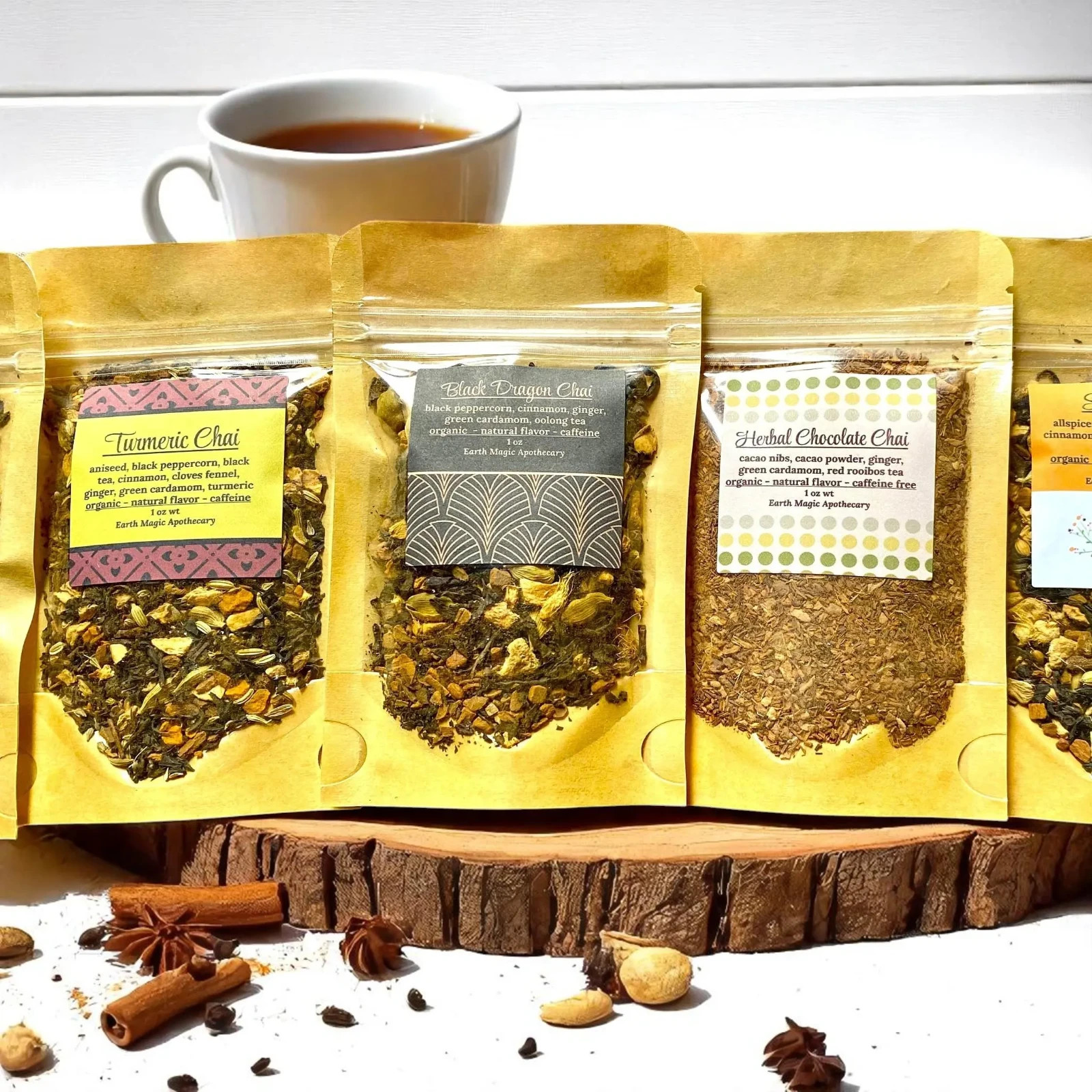 Authentic Chai 3-4-6 Sampler Set Tea Infuser Organic Loose Leaf Chai Blend Pack