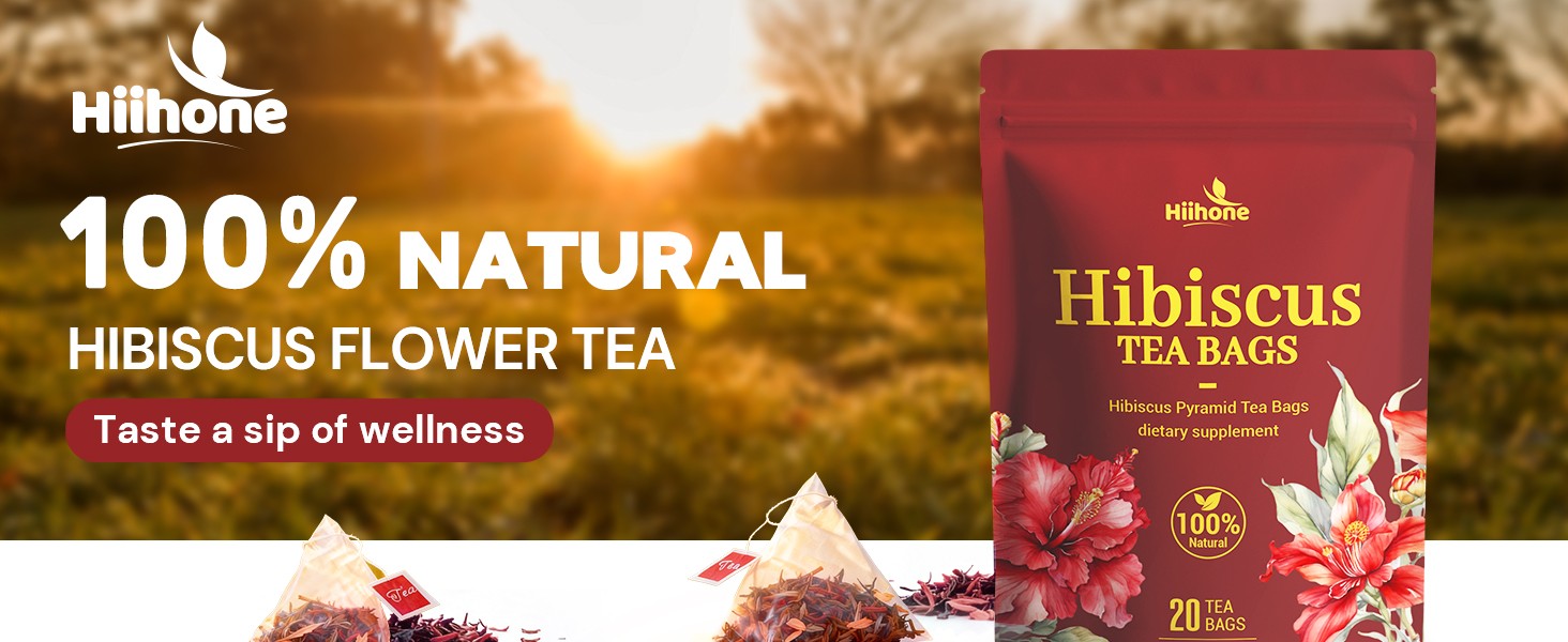 Hibiscus Tea Bags, Hibiscus Flower Herbal Tea – Rich in Vitamin C, Caffeine