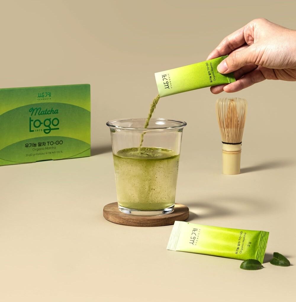 Ssanggye Organic Matcha Powder Sticks 100% Jeju Korea Green Tea 10 Packs 20g