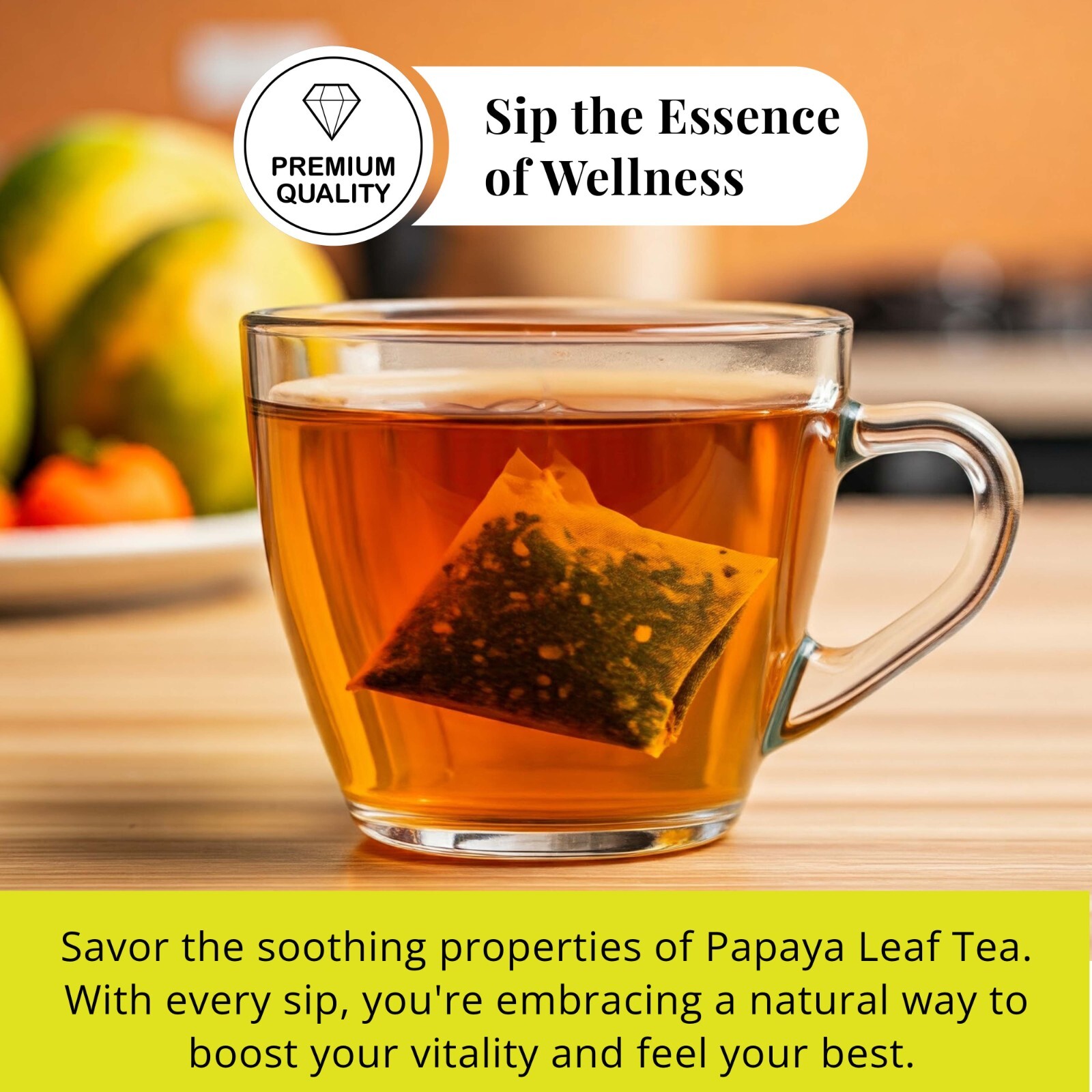 75 Papaya Tea Bags, Papaya Leaf Tea, Te De Hojas De Papaya, Herbal Tea