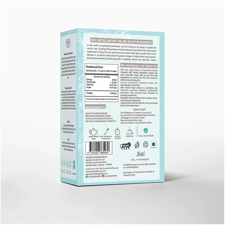 Namhya Liver Cleanse Tea 100g | Ayurvedic Detox Tea Fatty Liver Care