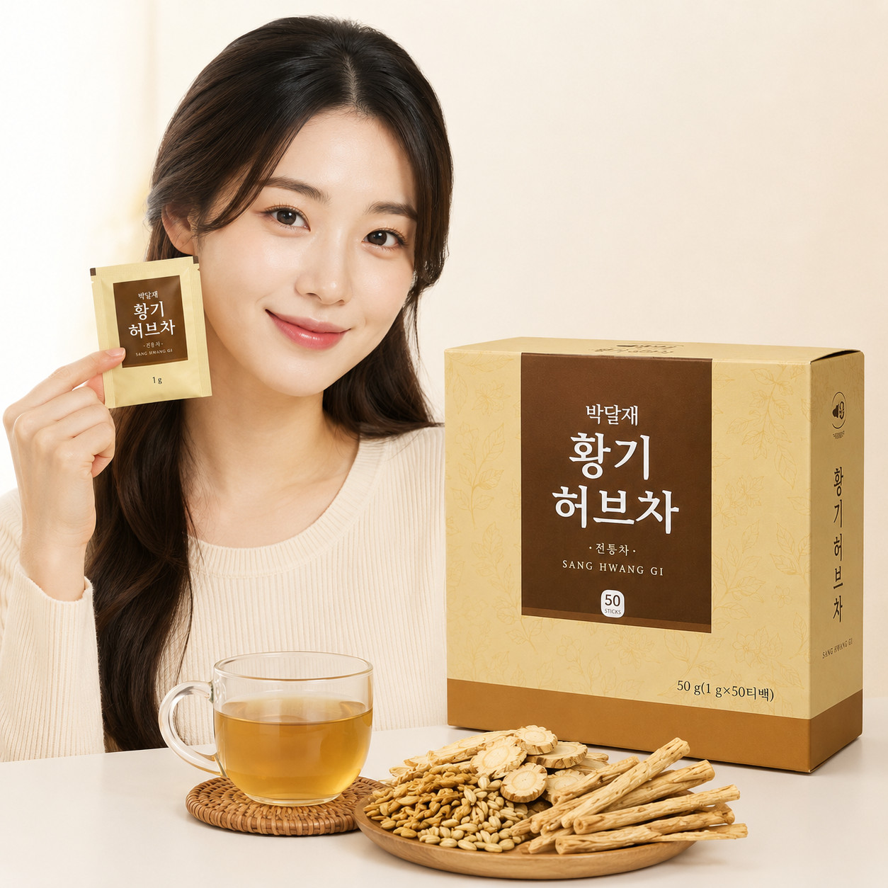 Bakdaljae Korean Astragalus Root Tea Bags 1g x 50 Bags Organic