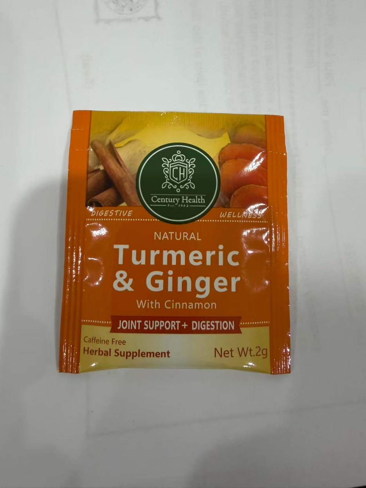 Natural Turmeric & Ginger With Cinnamon 25 Wrapped Tea Bags 50g