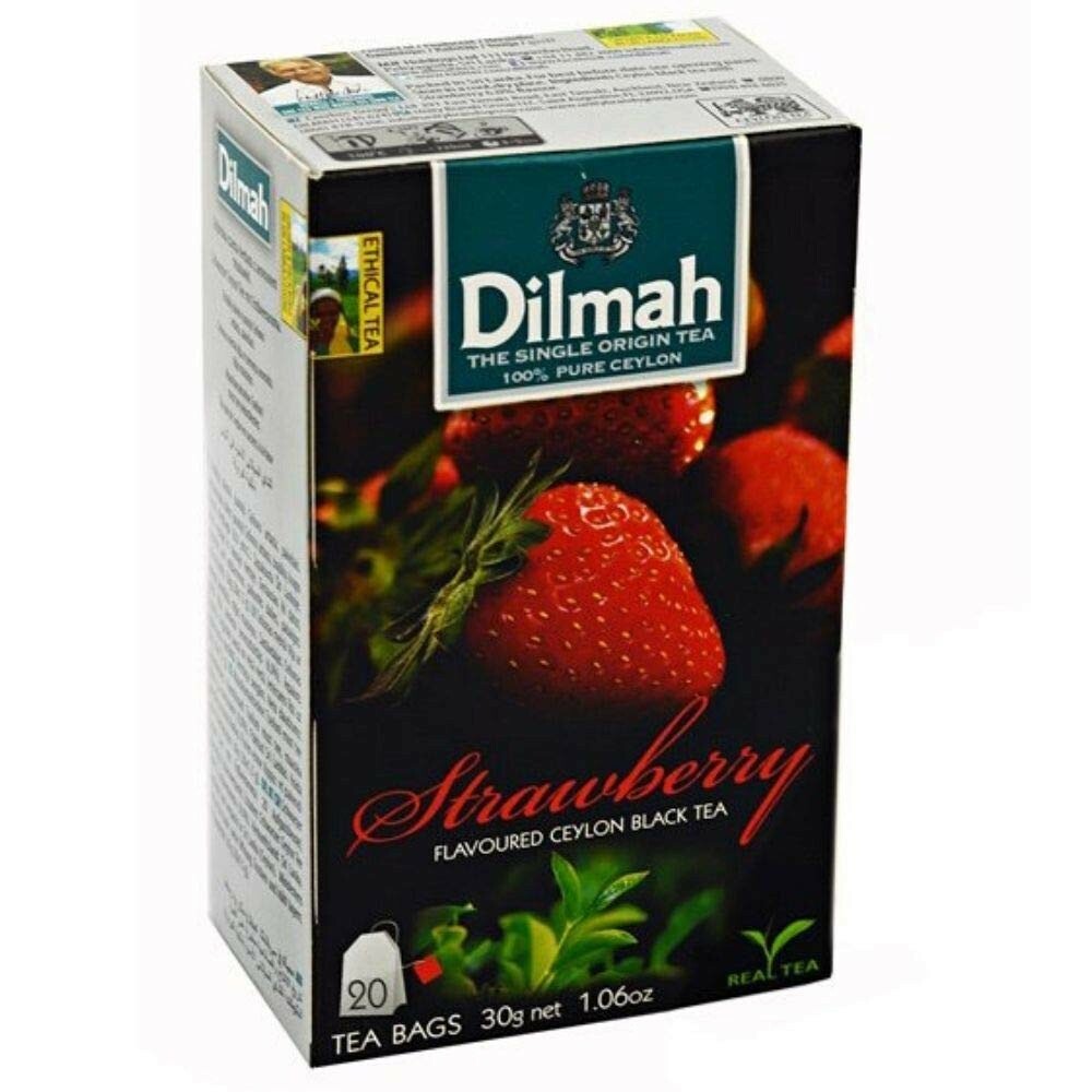 Dilmah Strawberry Flavored Ceylon Black Tea – 20 Tea Bags X 6 Packs