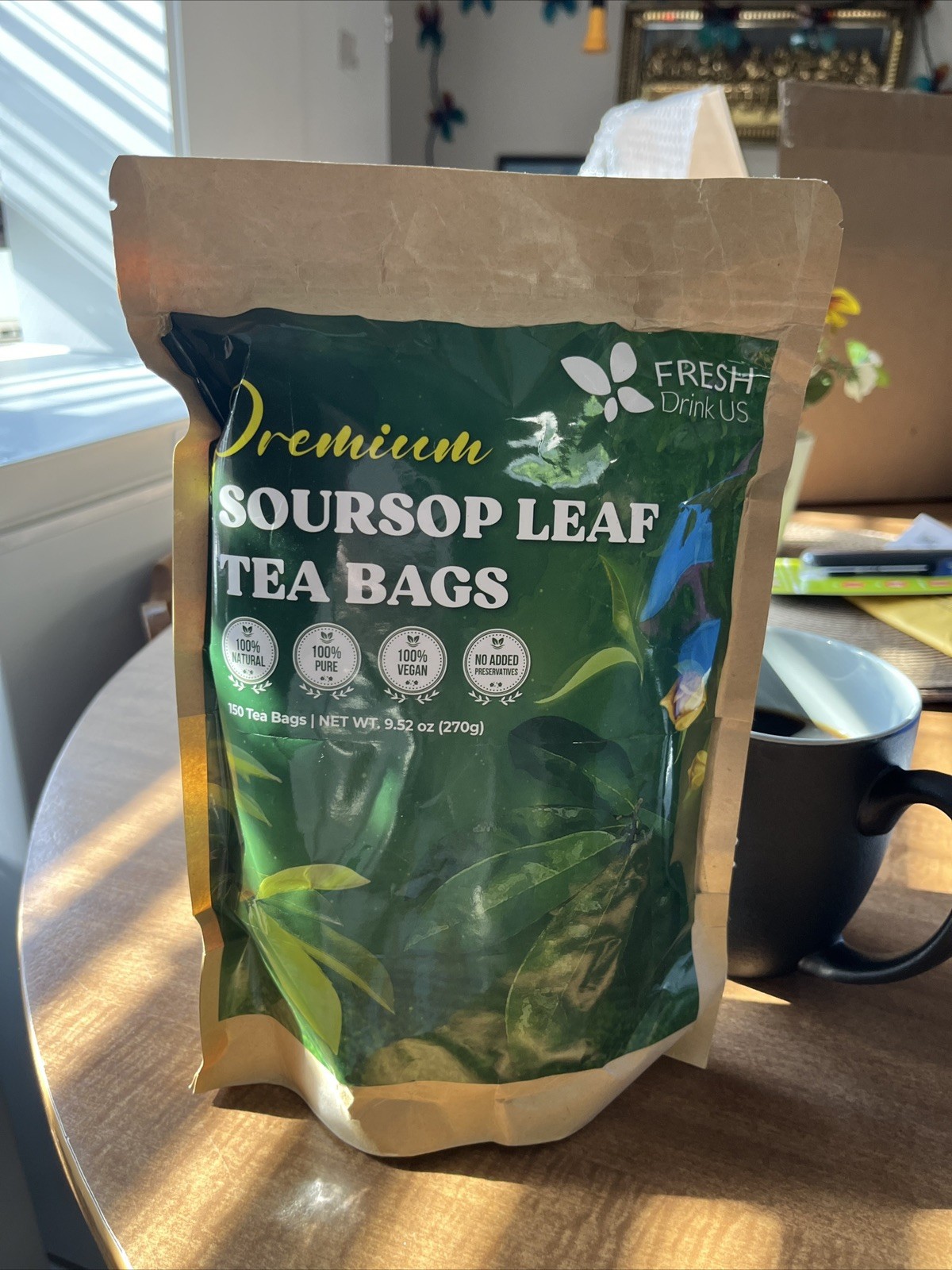 150 Premium Soursop Graviola Leaf Tea Bags – 100% Natural, Caffeine-Free, Gluten
