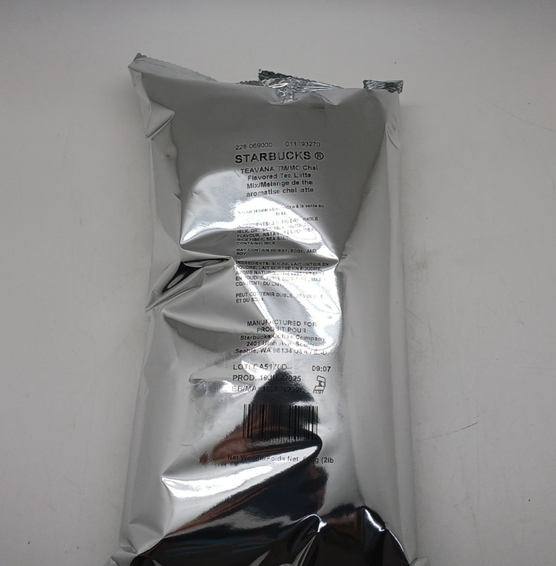Starbucks Teavana Chai Tea Latte Mix 2 Pound Bag – Toasted Nutmeg & Cinnamon