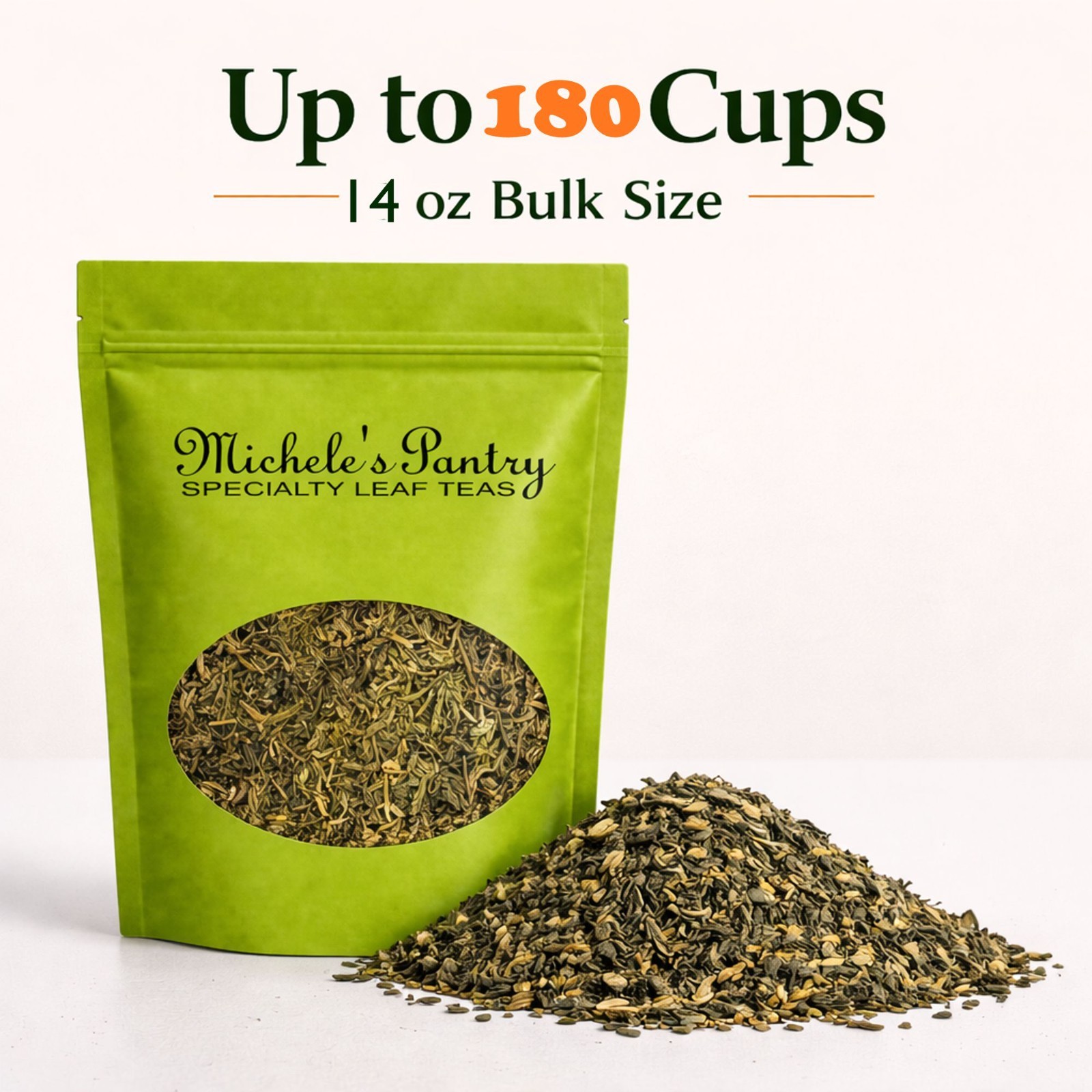 Michele’s Pantry Summer Strawberry Bulk Green Tea-16 oz. Loose Leaf Tea