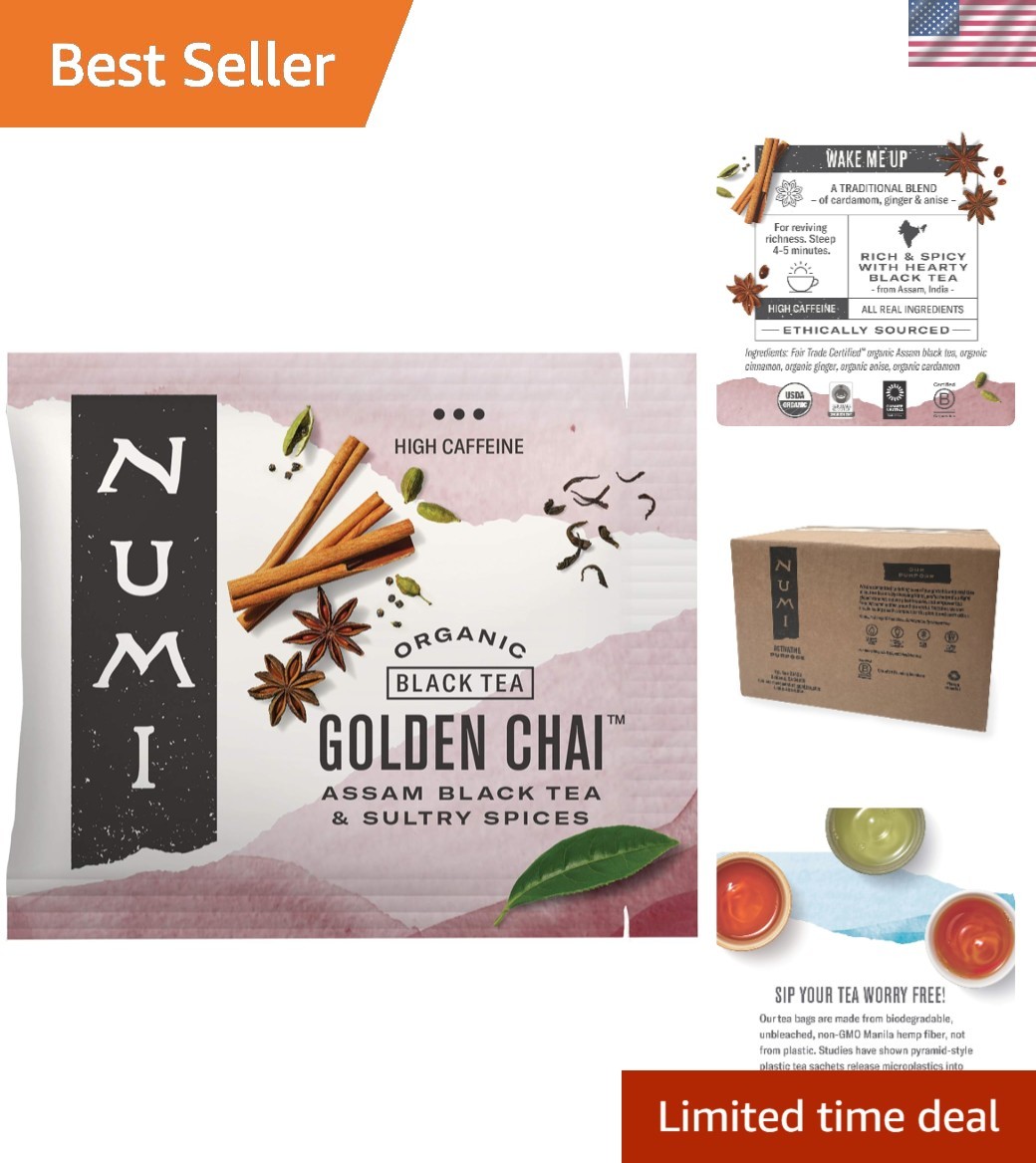 Fair Trade Certified Organic Golden Chai – 100 Bags of Authentic Flavor
