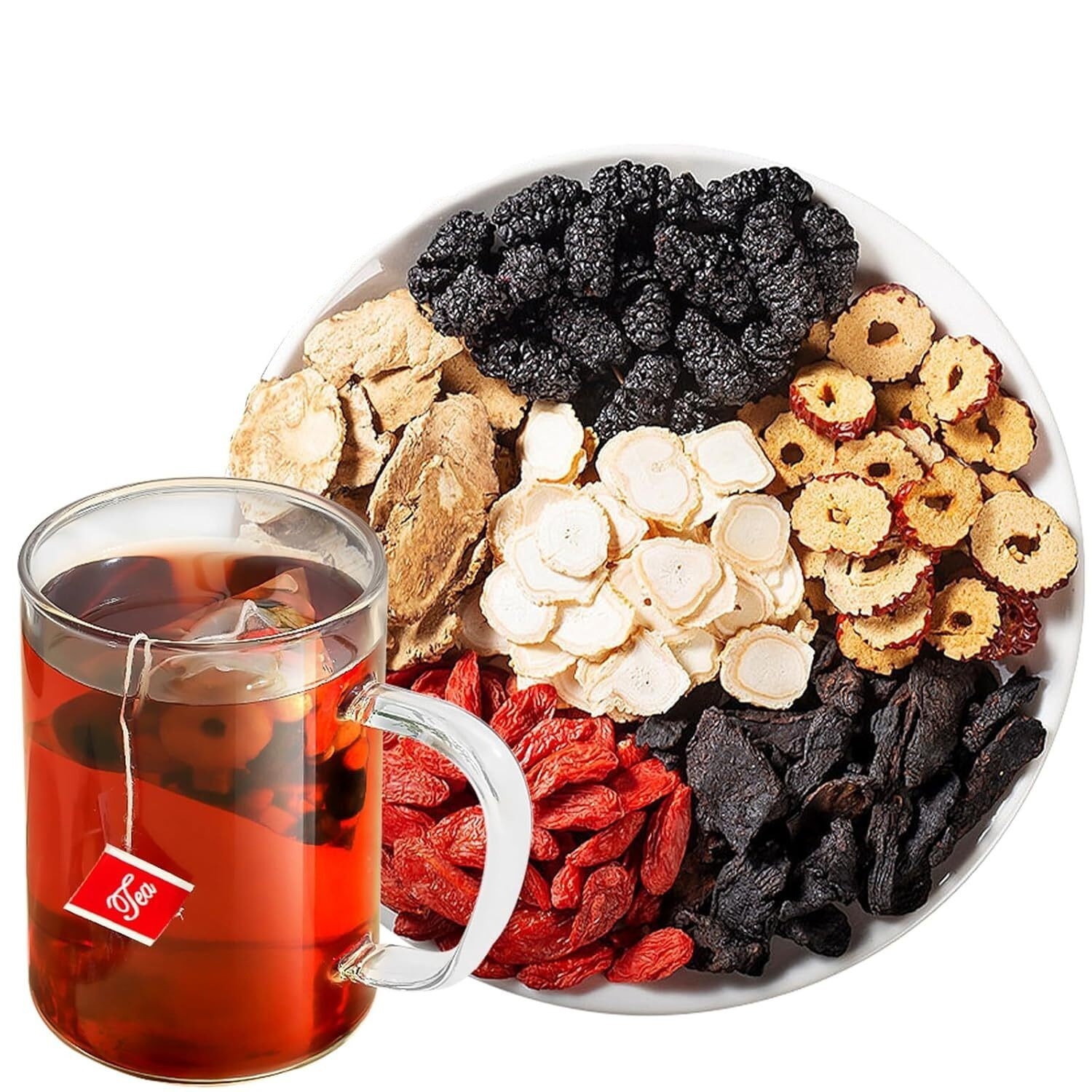 30/60bags Ginseng Six Treasure Tea, Kidney Tea Liver Tea Red Date Kidney Health