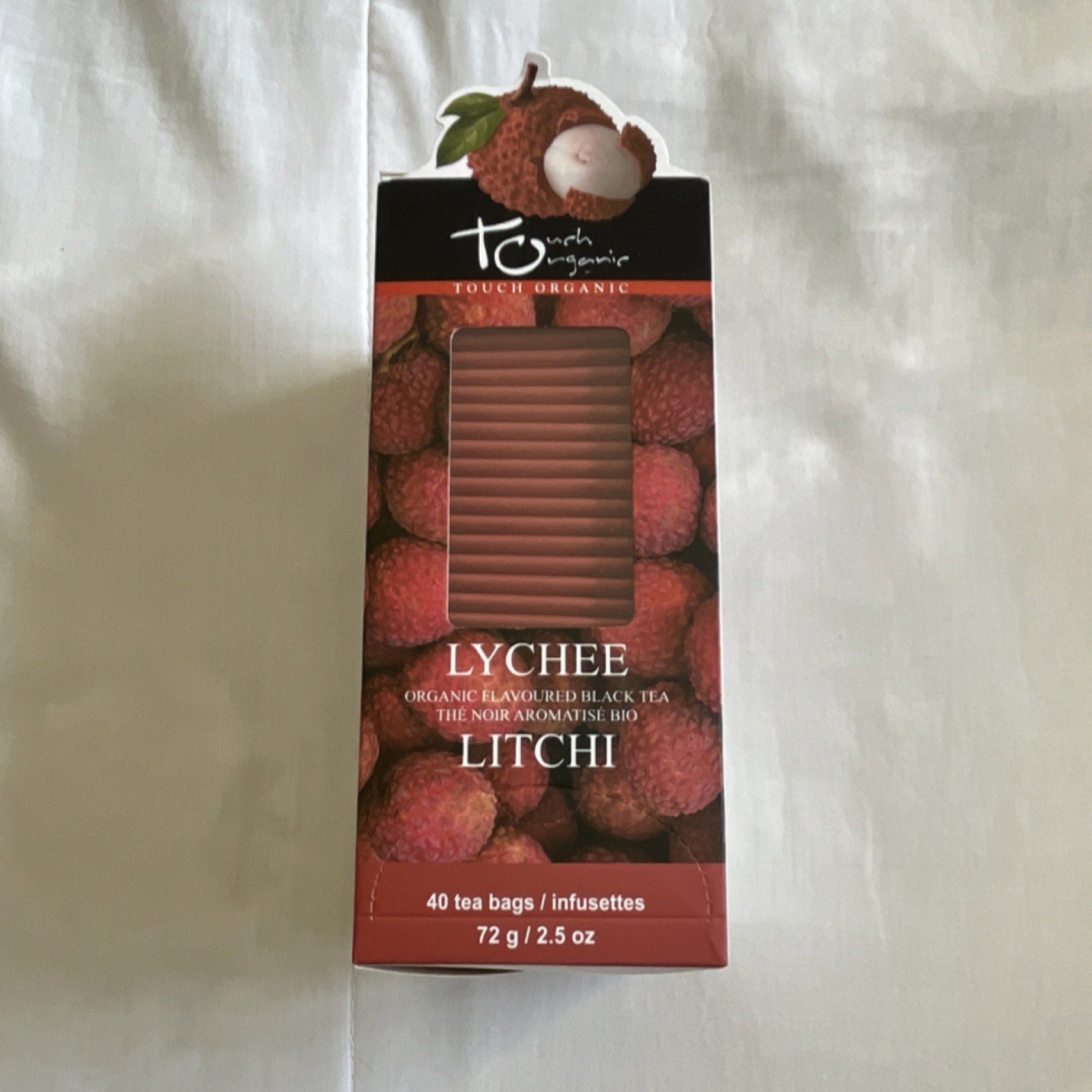 Touch Organic Lychee Organic Black Tea & Infusion 40 Bagged Servings 72g