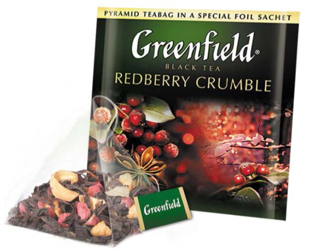 Greenfield Black Tea REDBERRY CRUMBLE 20Pyramids US Seller Made Russia RF NO GMO