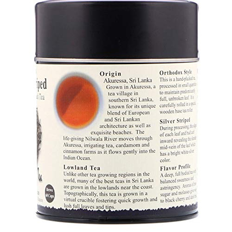 , Ceylon Silver Striped Sri Lankan Black Tea, Loose Leaf, 4 Ounce