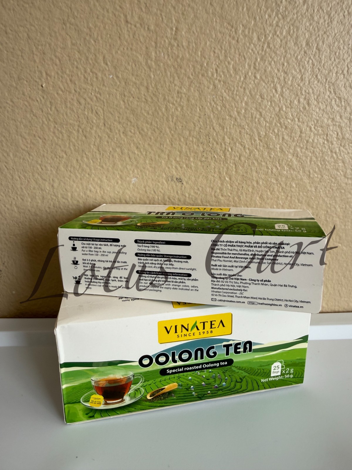 Vinatea Vietnamese Oolong Tea, Special Roasted Oolong Tea (25 Bags/Box), 2 Boxes
