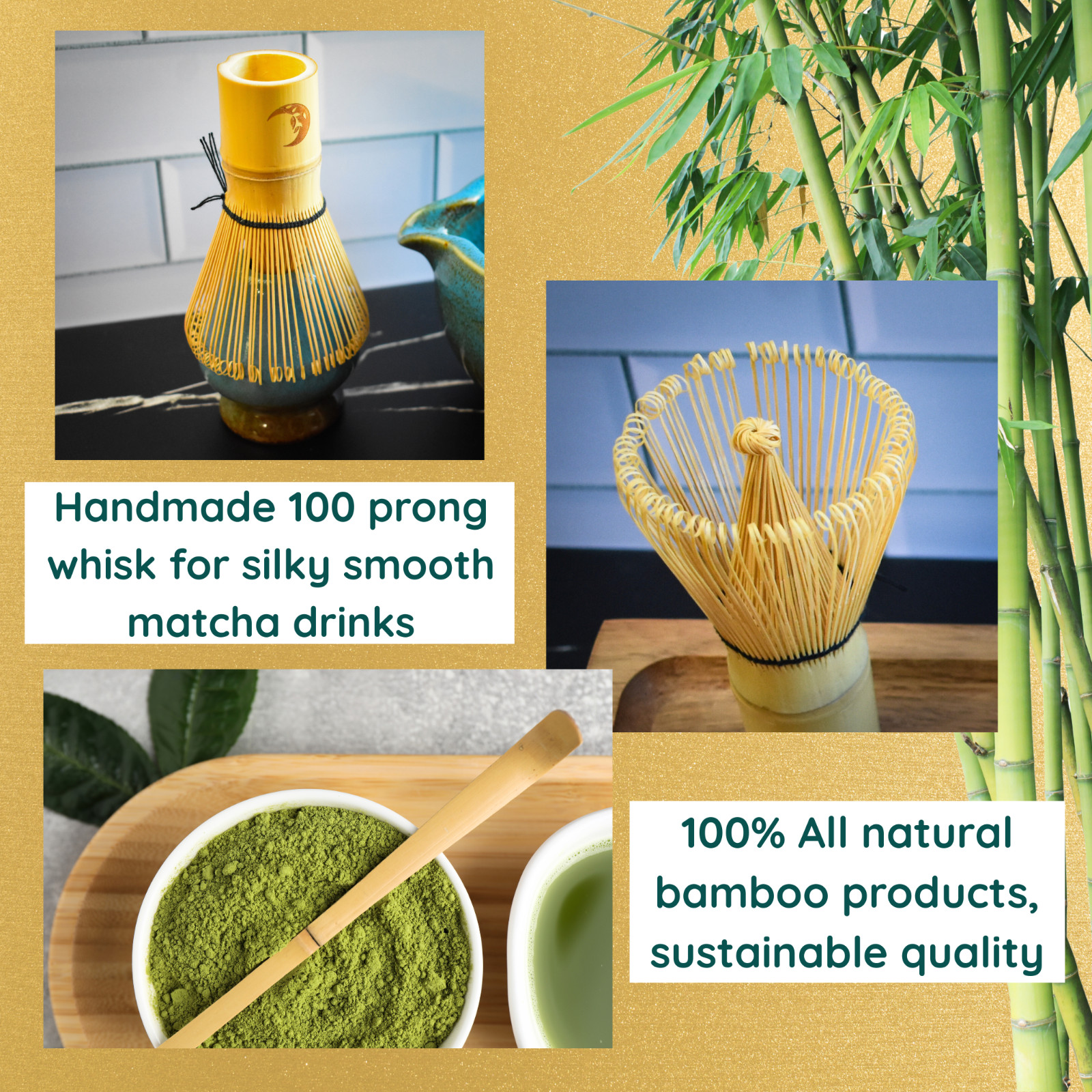 Matcha Whisk Kit Set – Matcha Bowl, Bamboo Whisk, Sifter, Scoop, Whisk Holder