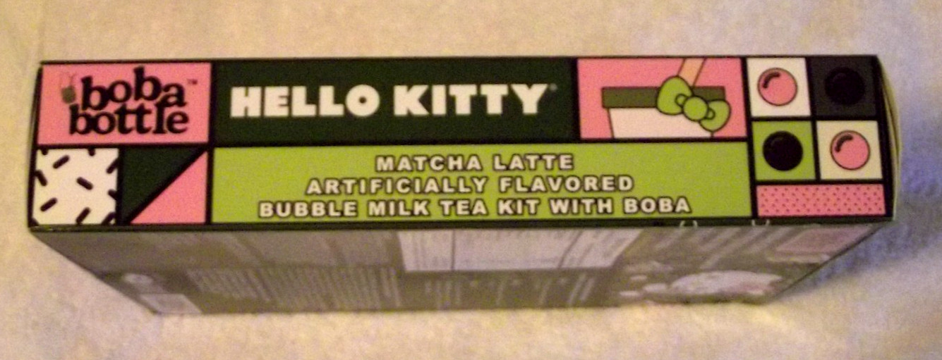 NEW Hello Kitty Boba Bottle Matcha Latte Milk Tea Kit 12 Servings 3 A-Sha Boxes