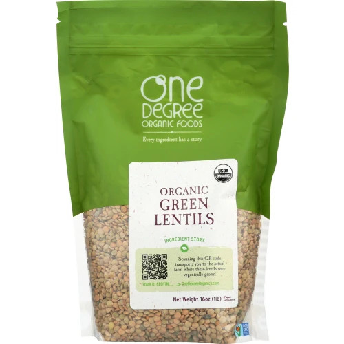 Lentils Green Org Case of 6 X 16 Oz by One Degree