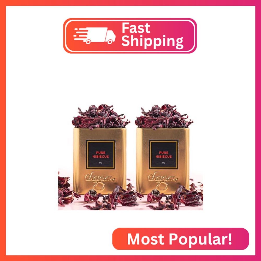 CHAYAM Hibiscus Flower Tea 30+Cups/2.1oz | Pure Dried Hibiscus Flowers Loose Lea