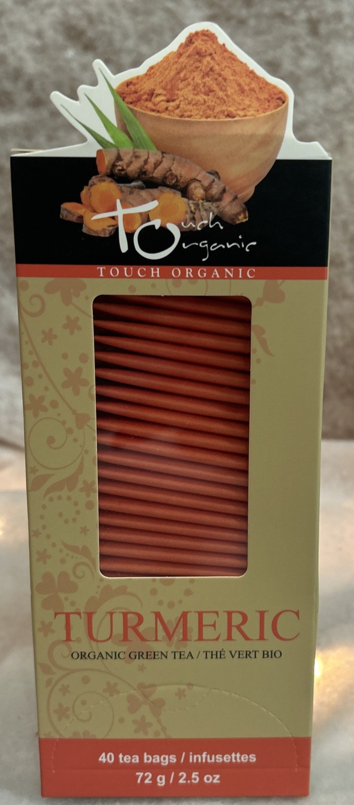 Touch Organic TURMERIC Tea Bags, 40 Bags, 2.5 oz