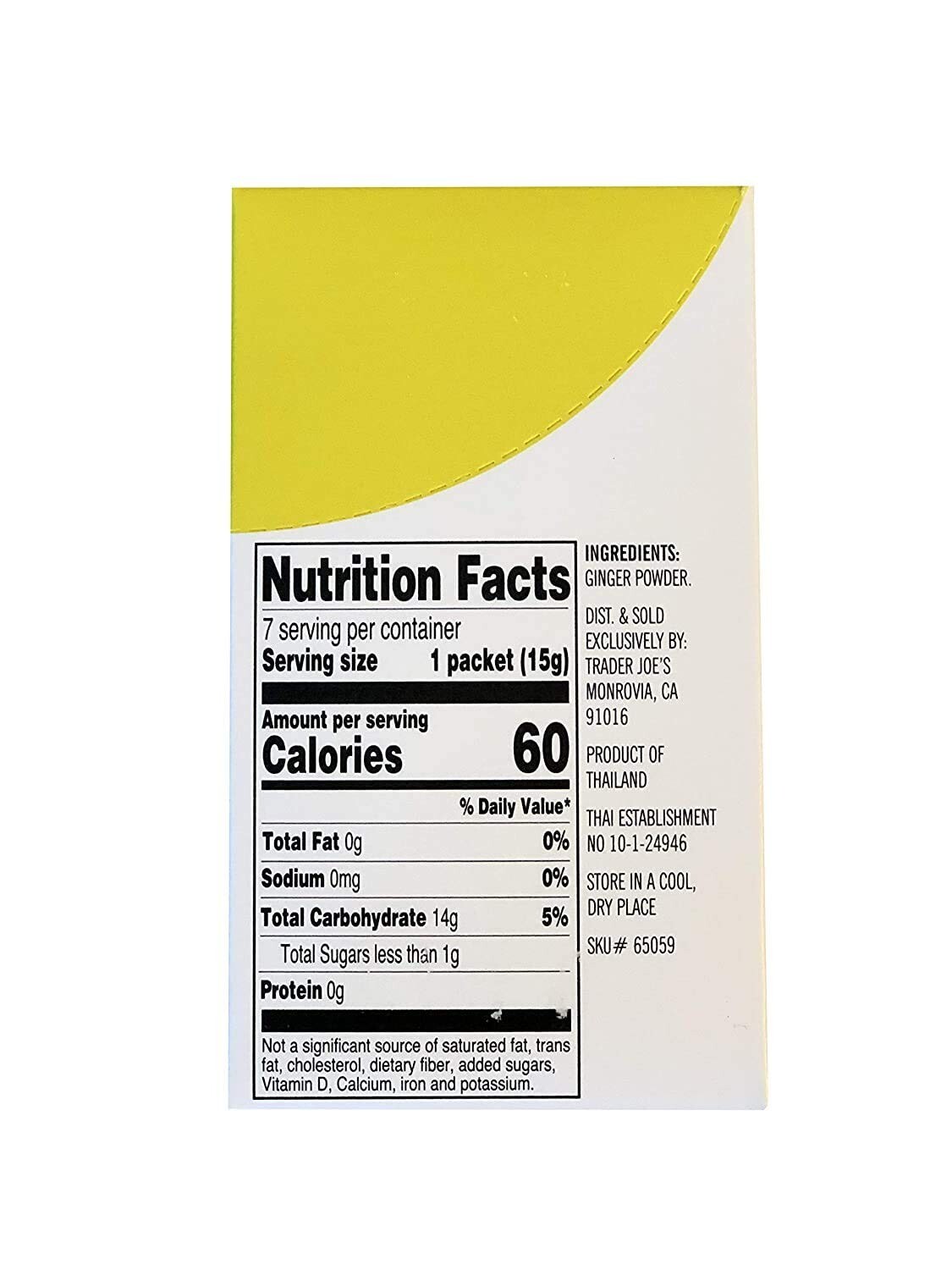 Trader Joe’s 100% Natural Ginger Drink Mix – 2 PKS OF 0.5oz (15g) Each Total 14