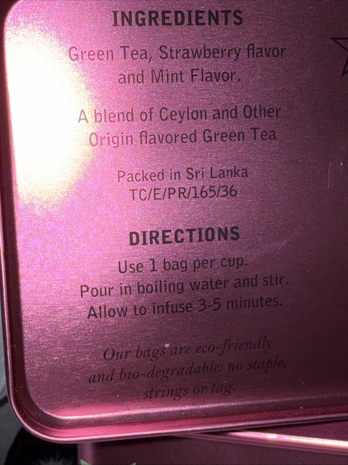 TEA GARDENS 🍓 STRAWBERRY MINT GREEN TEA 2 Boxes= 100 Tea Bags BB=02/2027