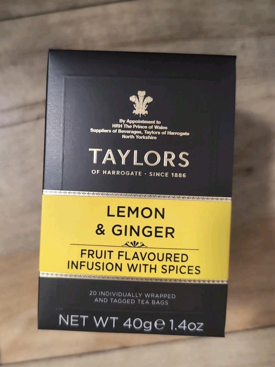 Taylors of Harrogate Lemon & Ginger Herbal Tea 20 Count Box USA Seller In Hand