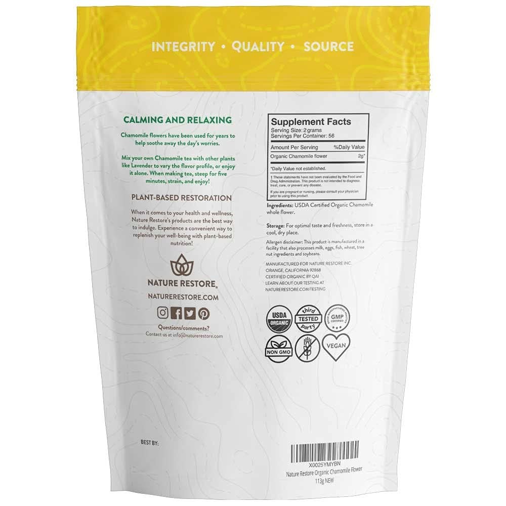 Organic Chamomile Loose Leaf Tea – 4oz Whole Flower for Relaxation & Wellness