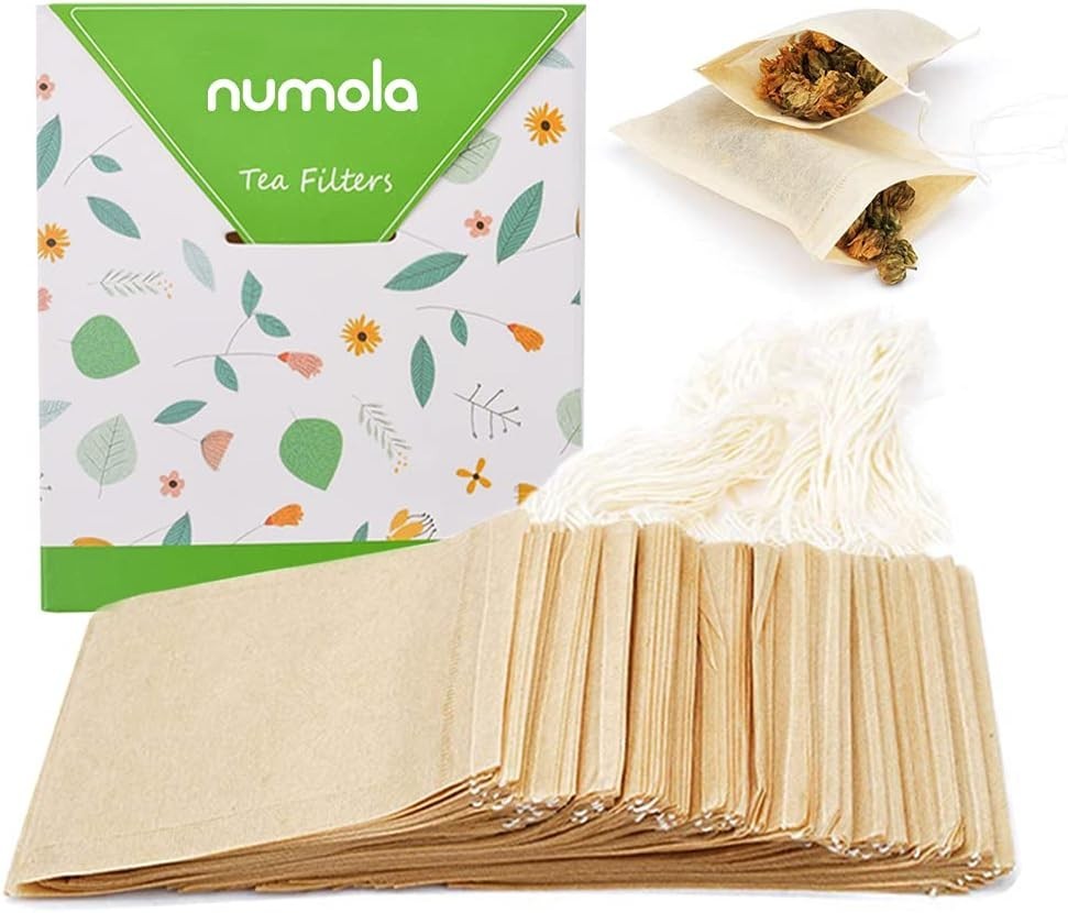 Organic Disposable Tea Bags – 100 Count Unbleached Filter Bags for Loose Leaf