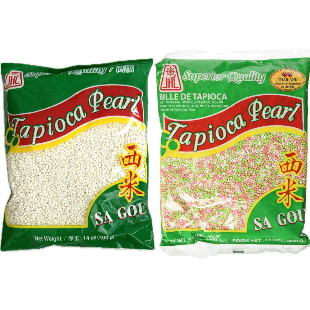 1 PACK – 14oz JHC Tapioca Pearl Balls (Sa Gou) From Cassava – Choose Size Color