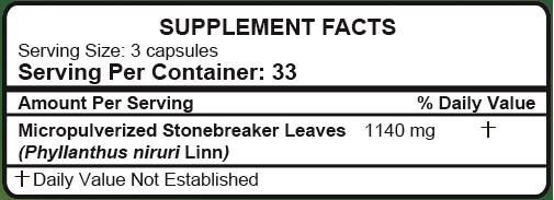 Hanan Chancapiedra Stonebreaker | 100% Natural | 100 Capsules | Aids in Promotin