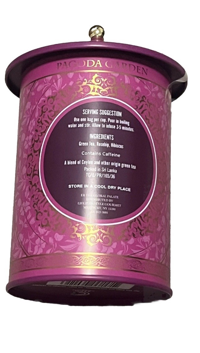 Pagoda Garden Caffeinated ROSEHIP HIBISCUS GREEN TEA 60 Bags Ex 12/2027