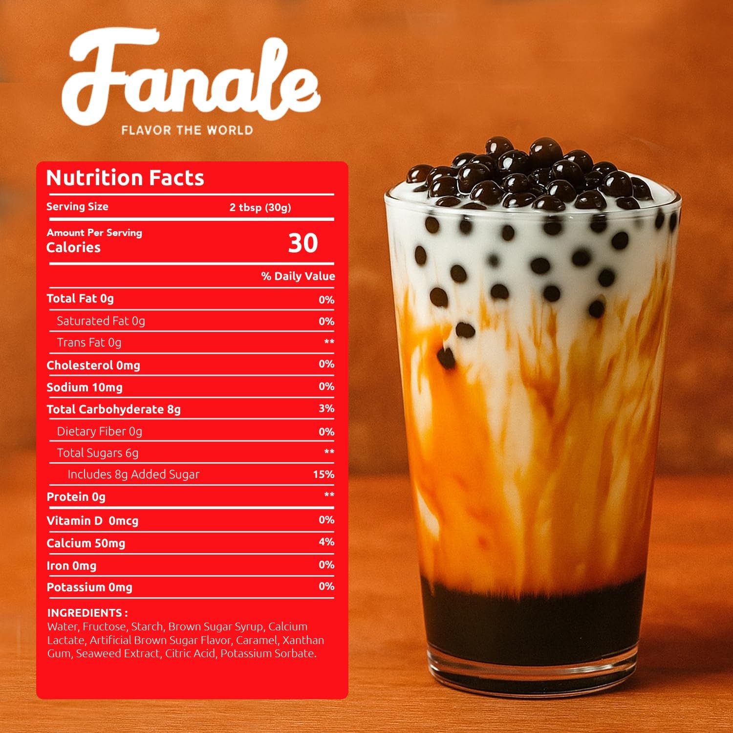 Fanale Brown sugar Popping Boba Pearls, Vegan, Non GMO, Gluten Free, Fat Free…