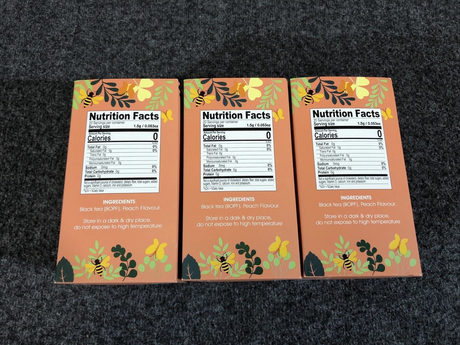 3 PACK ~ T-PICK BLACK TEA PEACH Premium Ceylon Tea Bags 60 Bags Total NEW!!!