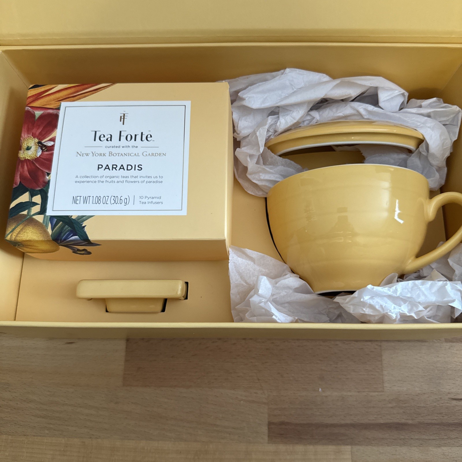 Tea Forte Paradis NY Botanical Gardens 3-Pc Tea Gift Set NIB