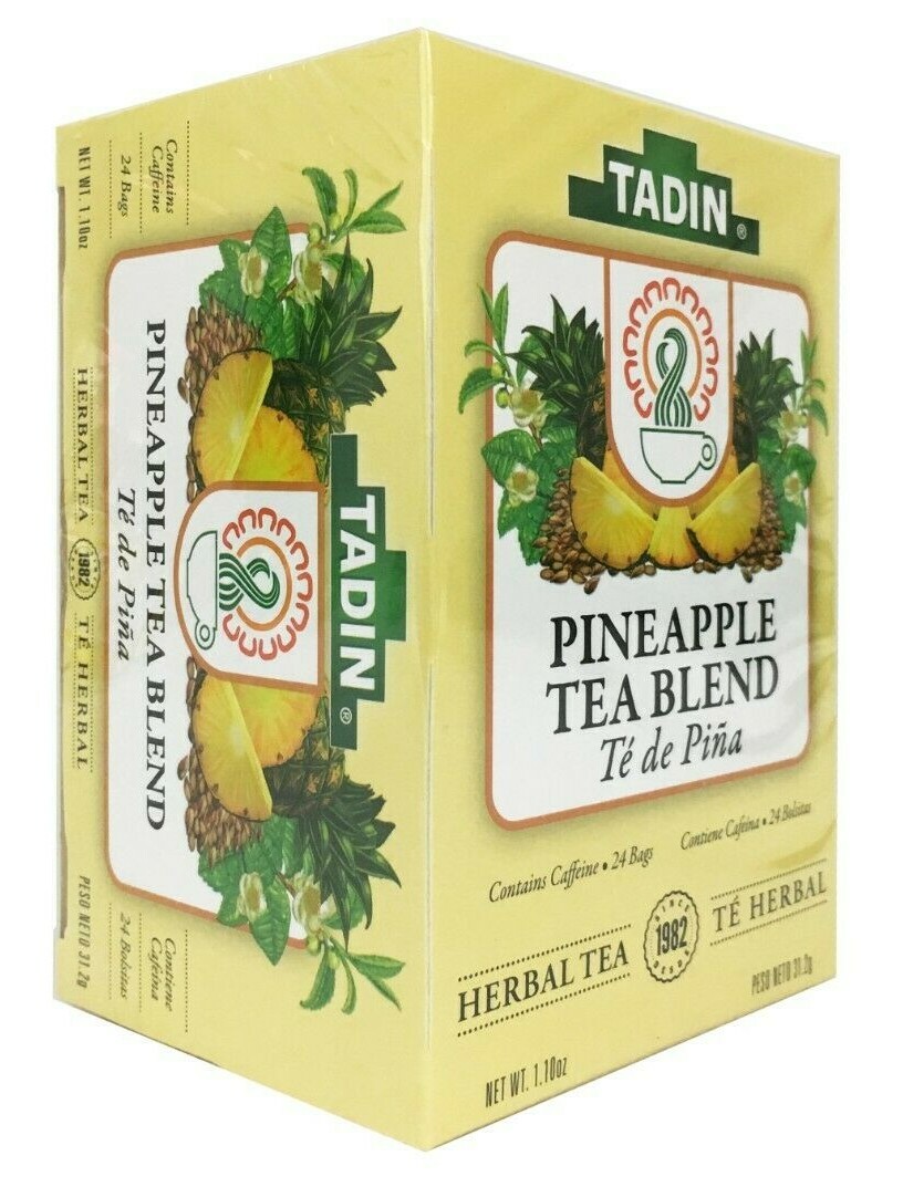 Tadin Tea Pineapple Tea Blend, 24 Teabags / Bolsas. 1.1 oz Pack of 6 Exp 02/2025