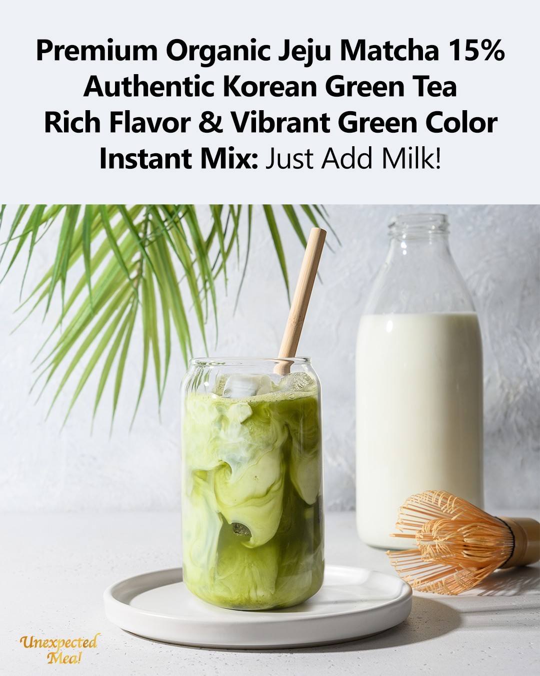 NEURANGPUL Korean Jeju Matcha Latte Powder Base 400g (14.1oz) Green Tea Latte