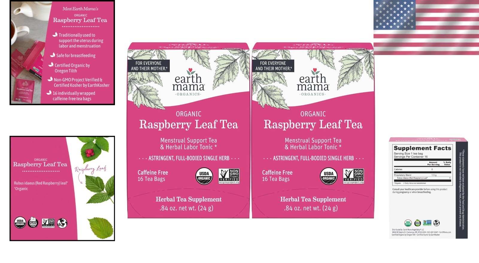 32 Count Organic Raspberry Leaf Tea for Pregnancy & Postpartum Care | Non-GMO